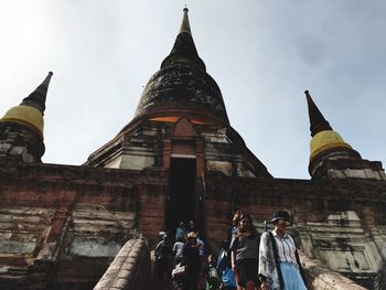 Low angle view of traditional building against sky