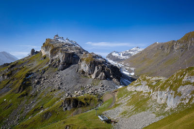 The birg summit, a mountain on the heights of the village of murren, berner oberland, switzerland.