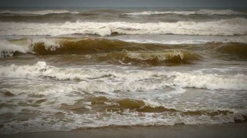 Waves rushing towards shore