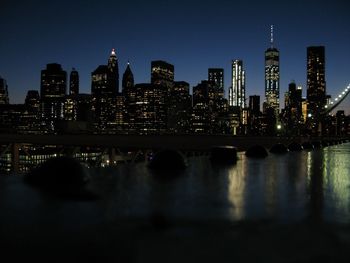 Illuminated city at night