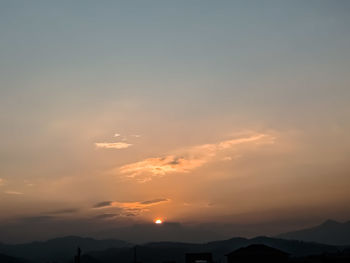 Low angle view of sky during sunset