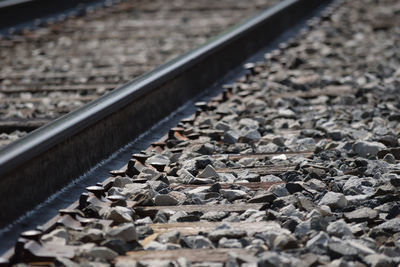 Close-up of railroad track