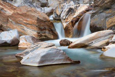 Scenic view of waterfall