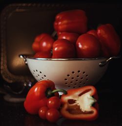 Close-up of strawberries in bowl