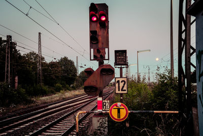 Train signal on railroad track