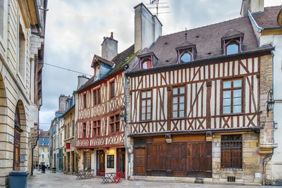 Low angle view of old building against sky