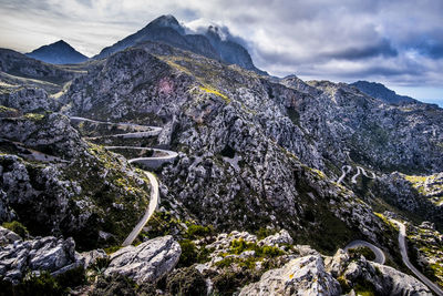 Scenic view of mountains against sky