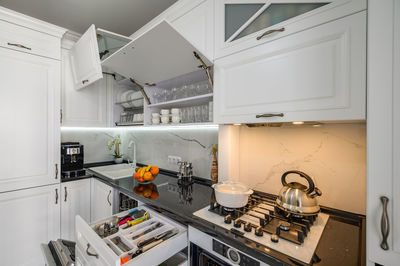 Elevated view of kitchen at home