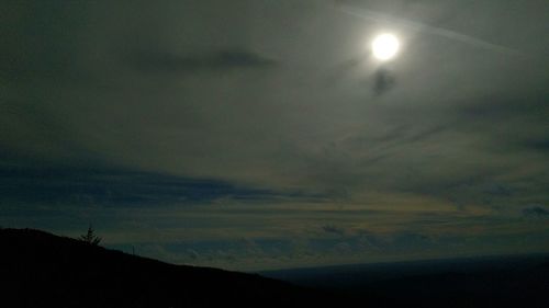 Scenic view of landscape against sky at night