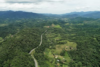 High angle view of landscape against sky