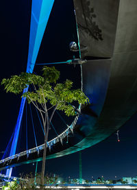 Low angle view of bridge at night