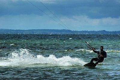 Man fishing in sea