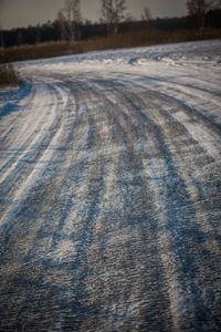 Surface level of snow covered land