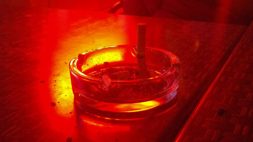 Close-up of drink in glass on table