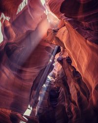 Sunlight falling in antelope canyon