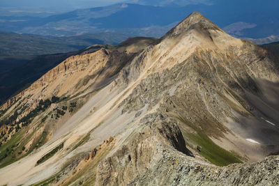 Aerial view of mountain range