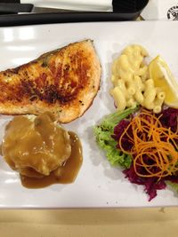 Close-up of food served in plate