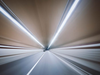 Blurred motion of empty tunnel