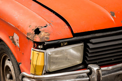 Close-up of vintage car