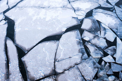 Full frame shot of cracked ice