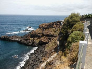 High angle view of sea against sky