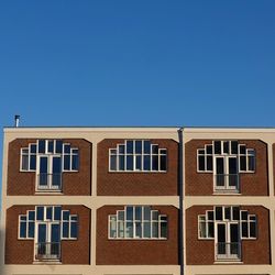 Low angle view of building against clear sky