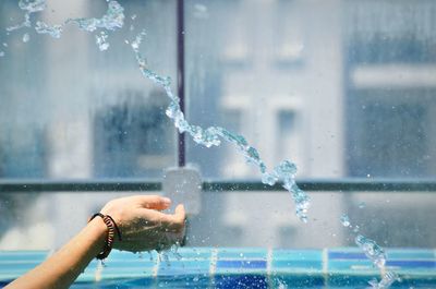 Close-up of water drops on glass window