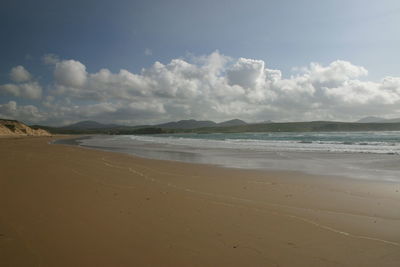 Scenic view of beach against sky