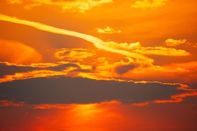 Low angle view of orange sky