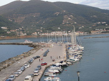 Boats in harbor