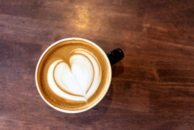 Directly above shot of coffee on table