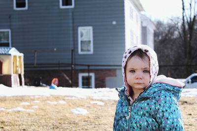 Portrait of cute girl outdoors