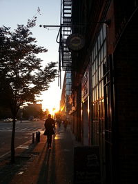 View of city at sunset