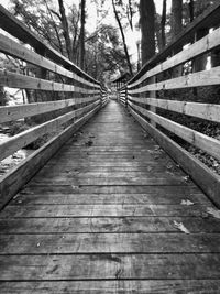 Narrow wooden footbridge