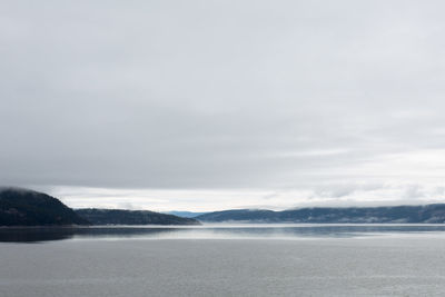 Scenic view of sea against sky during winter