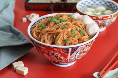 Close-up of food in bowl on table