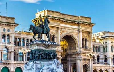 Low angle view of statue of historical building