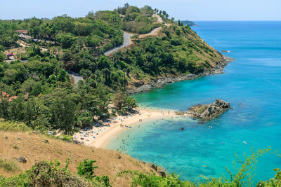 Crystal clear turquoise blue andaman sea, phuket, thailand