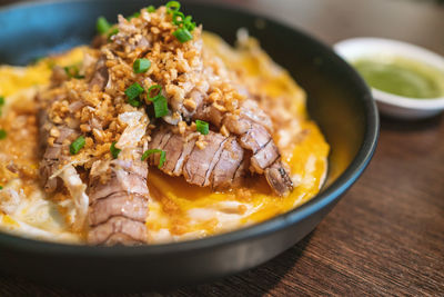 Close-up of food in bowl on table