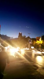 View of city street at night