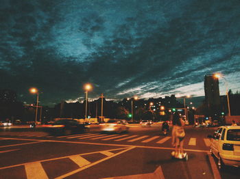 View of city at night