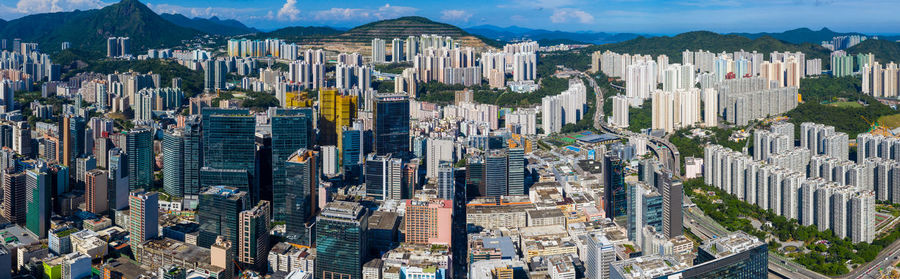 Panoramic view of city against sky