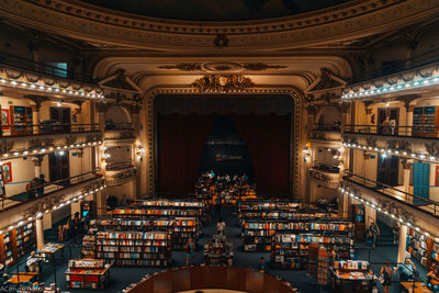 Interior of illuminated building