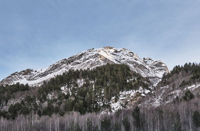 Winter mountain landscape of the elbrus region, north caucasus, kabardino-balkaria, russia.