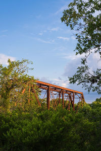 Low angle view of bridge against sky