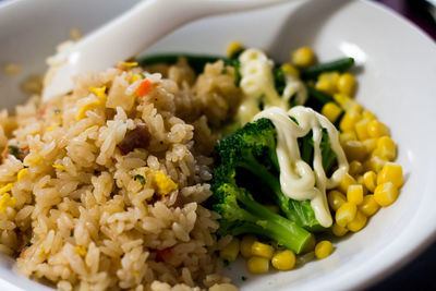 Close-up of vegetables in plate