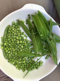 High angle view of vegetables in bowl