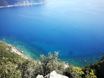 High angle view of sea