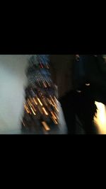 View of illuminated building