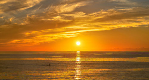 Scenic view of sea at sunset